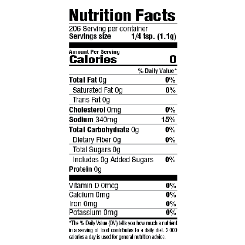 Original Creole Seasoning Nutrition Facts