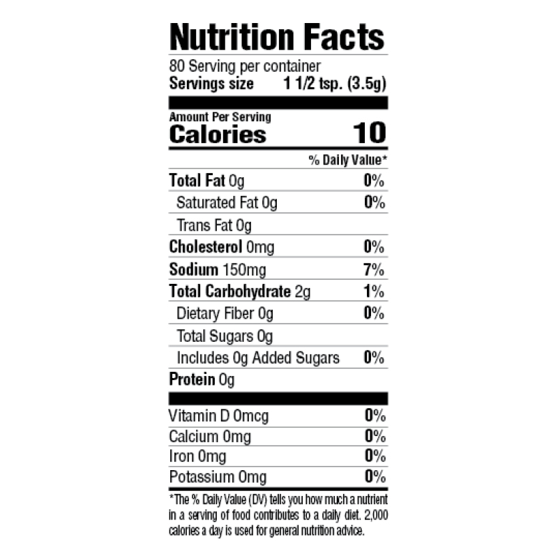 Instant Brown Gravy Mix Nutrition Facts