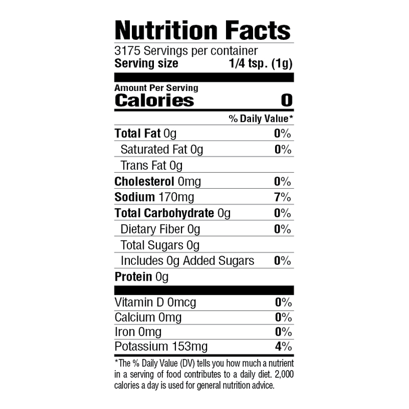 Lite Creole Seasoning Nutrition Facts