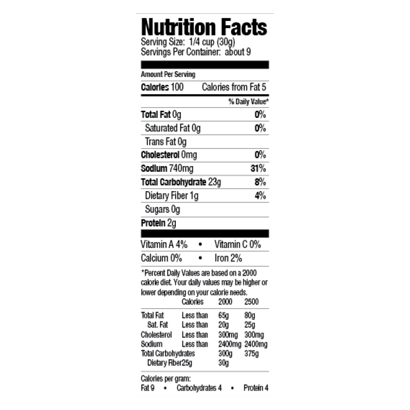 Seasoned Fish Fry Mix Nutrition Facts