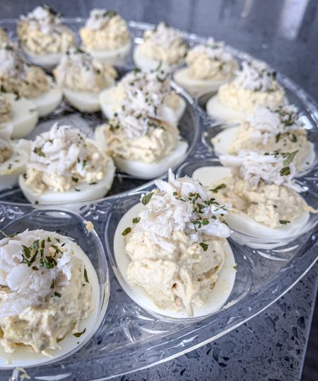 Crab Stuffed Deviled Eggs