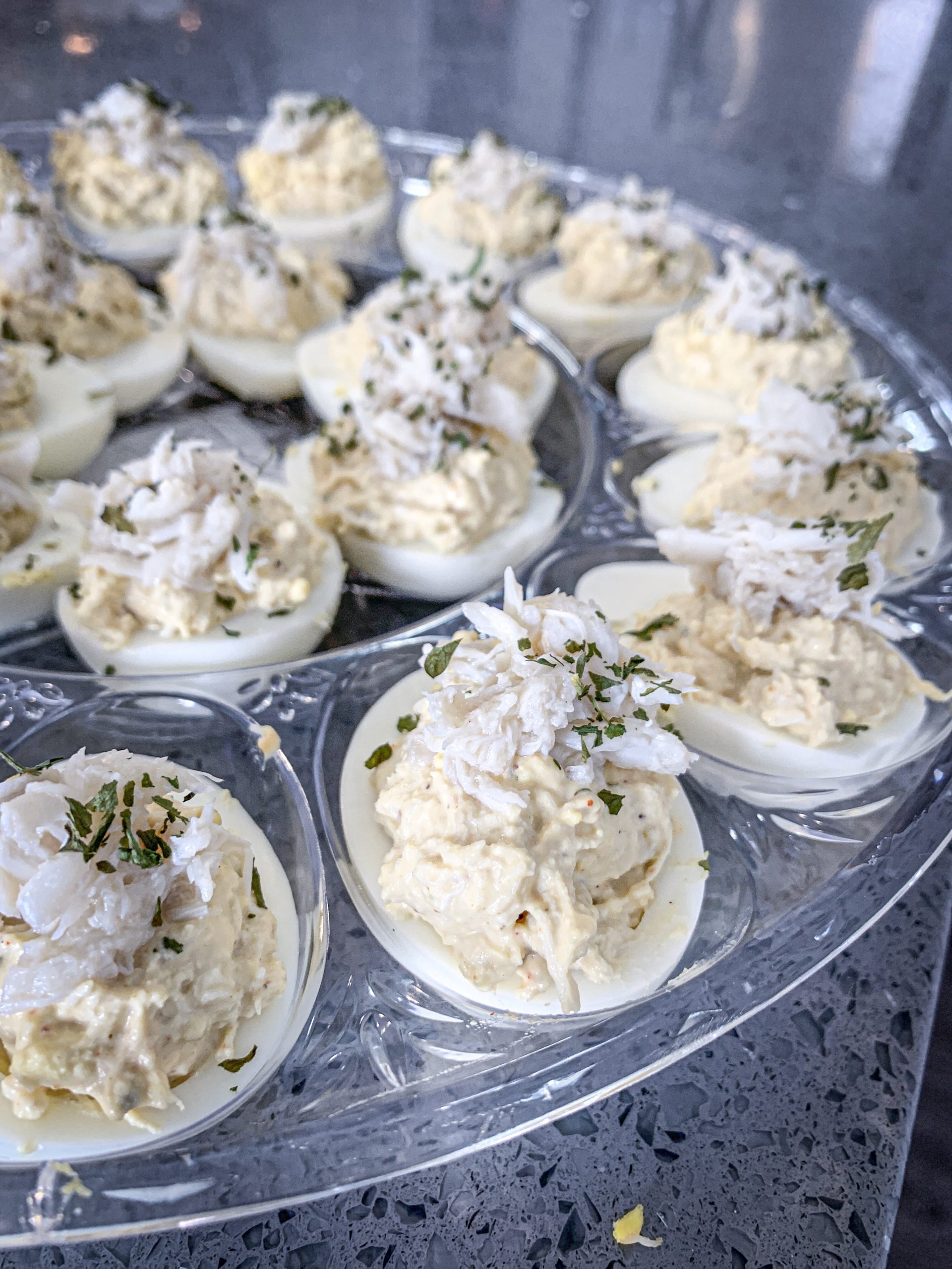 Crab Stuffed Deviled Eggs