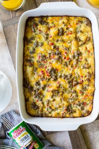 Creole Breakfast Egg Bake with Sausage