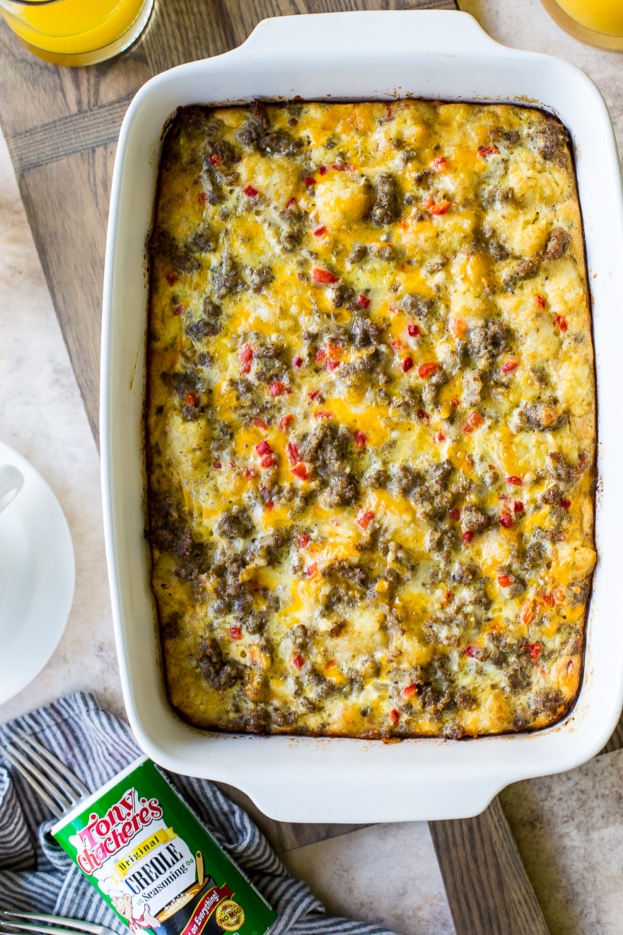 Creole Breakfast Egg Bake With Sausage and Potatoes