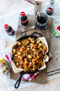 Cajun Poutine with Shrimp and Sausage