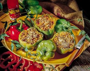 Dirty Rice-Stuffed Bell Peppers