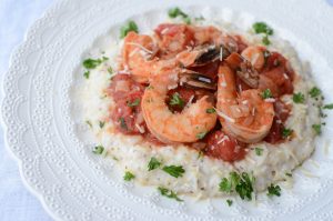 Low Country Shrimp and Grits With Stewed Tomatoes