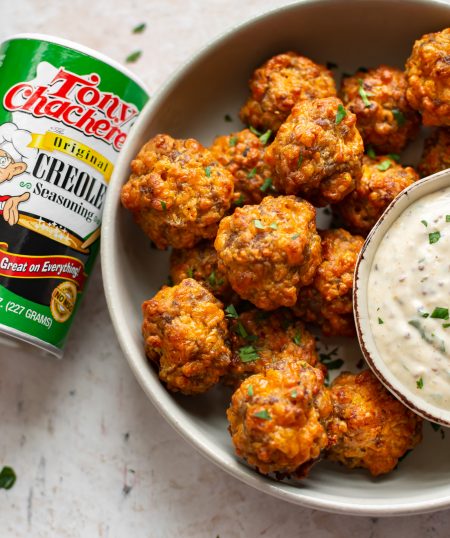 Creole Sausage Balls With Remoulade Dipping Sauce