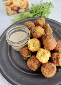 Green Chili Hush Puppies with Garlic Aioli