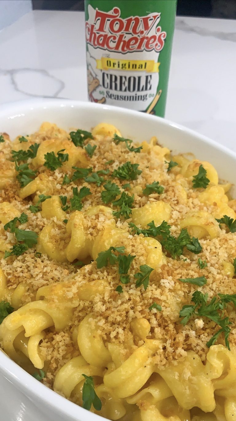 Creole Mac and Cheese by Wheels in Austin Tony Chachere's