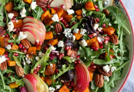 Autumn Salad with Seasoned Roasted Butternut Squash