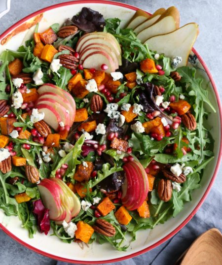 Autumn Salad with Seasoned Roasted Butternut Squash