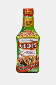 bottle of Tony Chachere's chicken marinade
