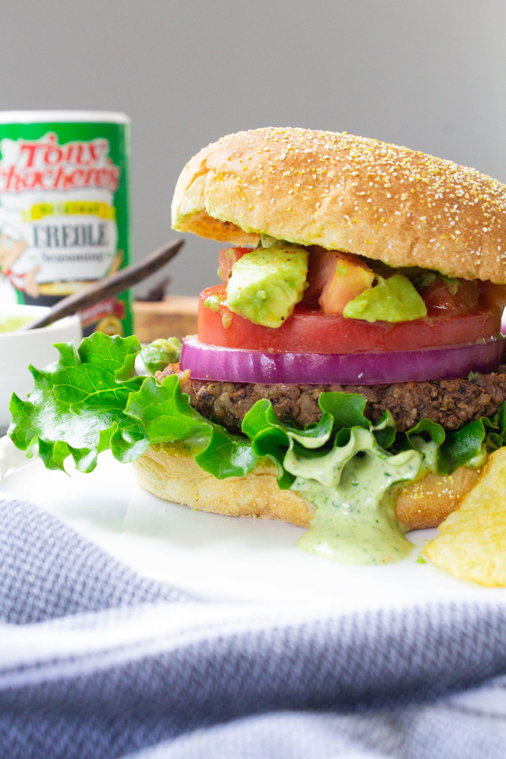 Vegan Cajun Black Bean Burgers