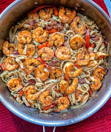 Cajun Shrimp and Bacon Pasta