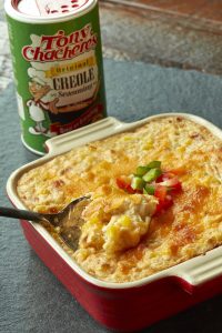 Cheesy Cajun Corn & Green Chile Casserole