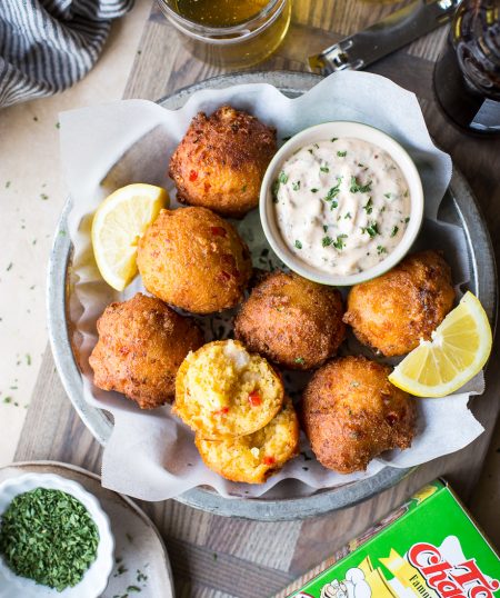 Lobster Hush Puppies with Creole Remoulade