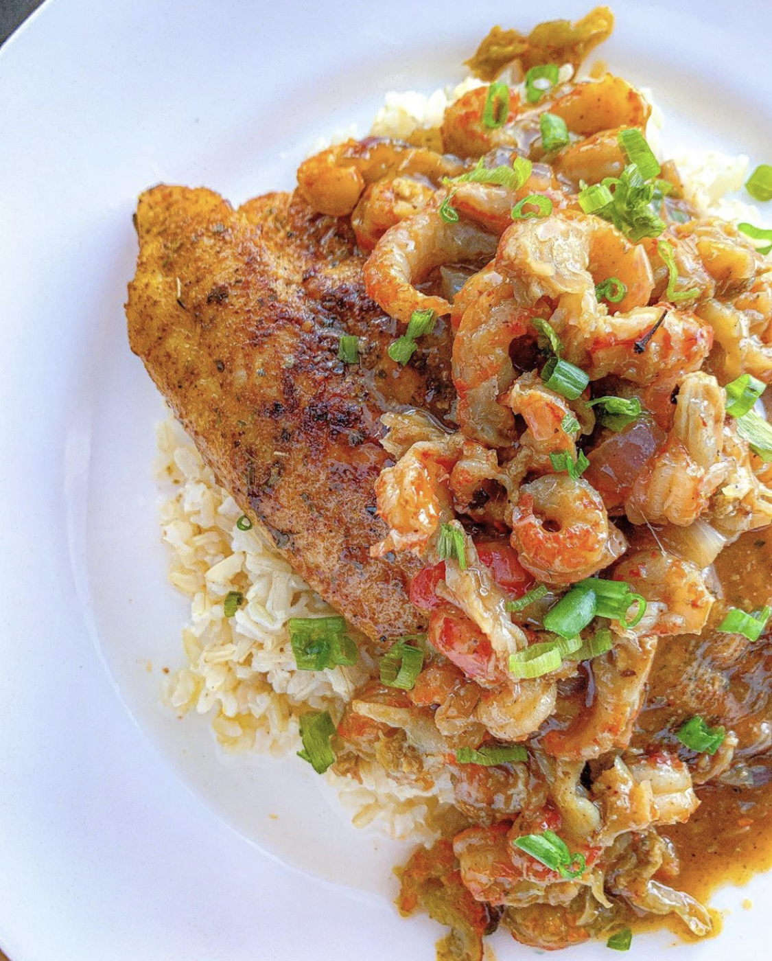 Blackened Catfish with Crawfish Étouffée