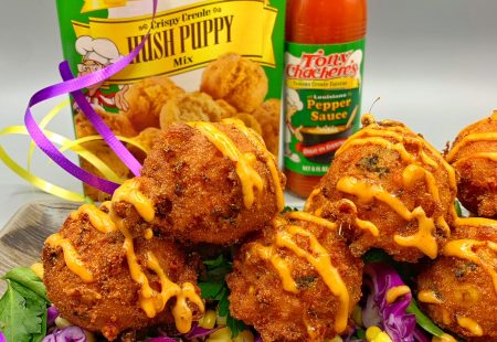 Fire Roasted Corn, Poblano & Crawfish Hush Puppies