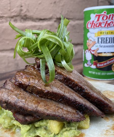 Brisket Tacos with Pineapple Guacamole