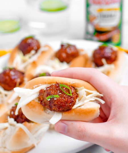 Cajun BBQ Meatball Sliders with Zesty Lime Slaw