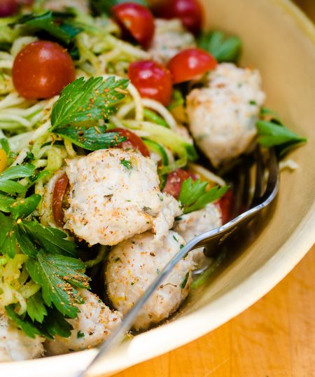 Turkey Meatballs with Zoodles