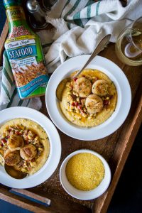 Cajun Scallops and Cheesy Grits