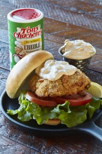 Salmon Burgers with Cajun Tartar Sauce