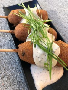 Redfish Corn Dogs with Spicy Ranch Tartar