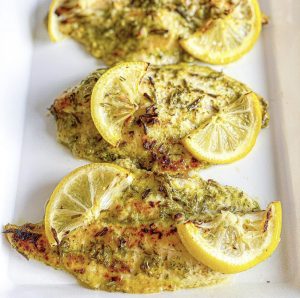 Broiled Catfish in Creole White Wine Sauce