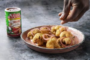 Semolina Fried Cauliflower with Spiced Sour Cream