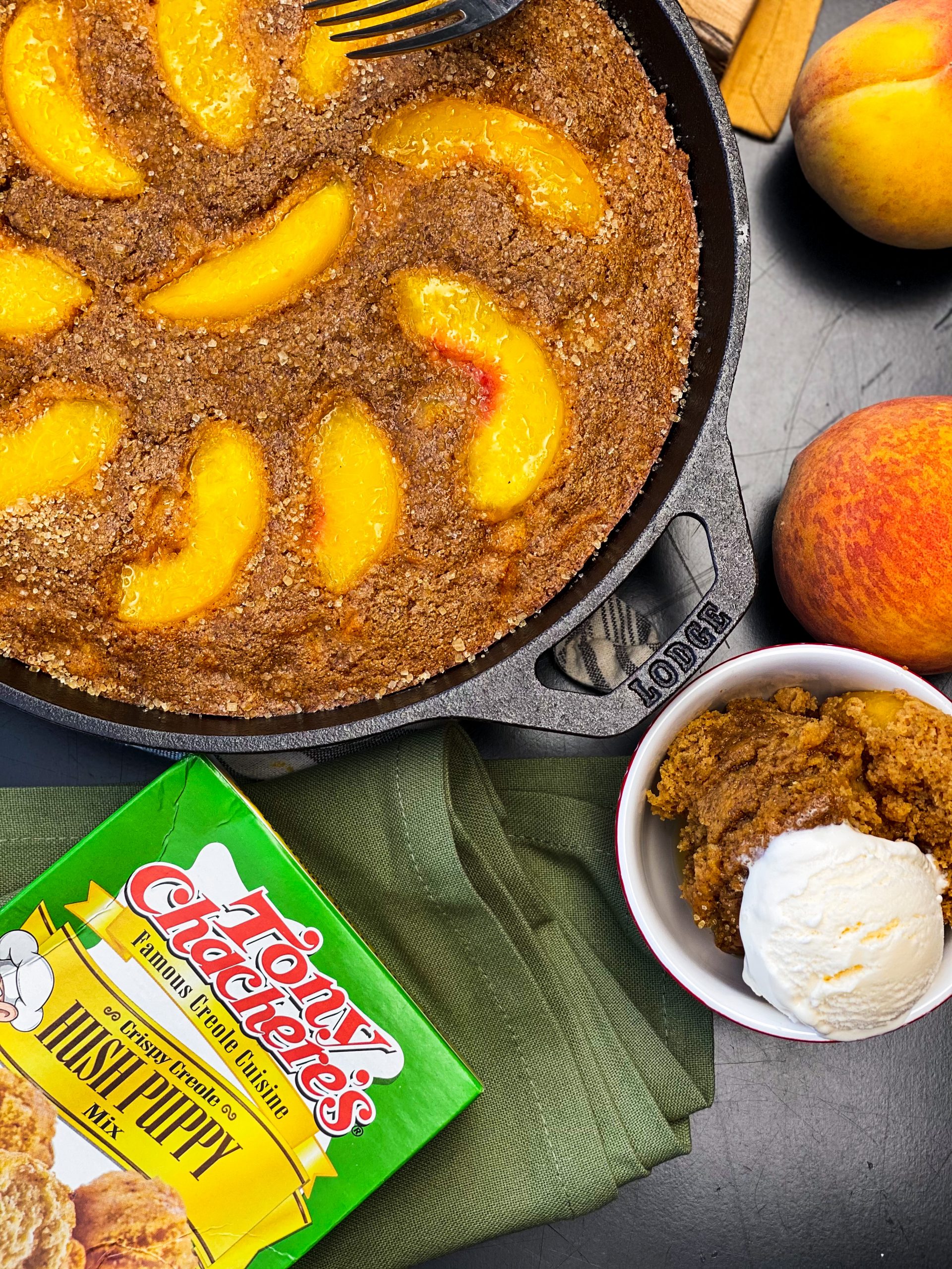 Spiced Peach Skillet Cake