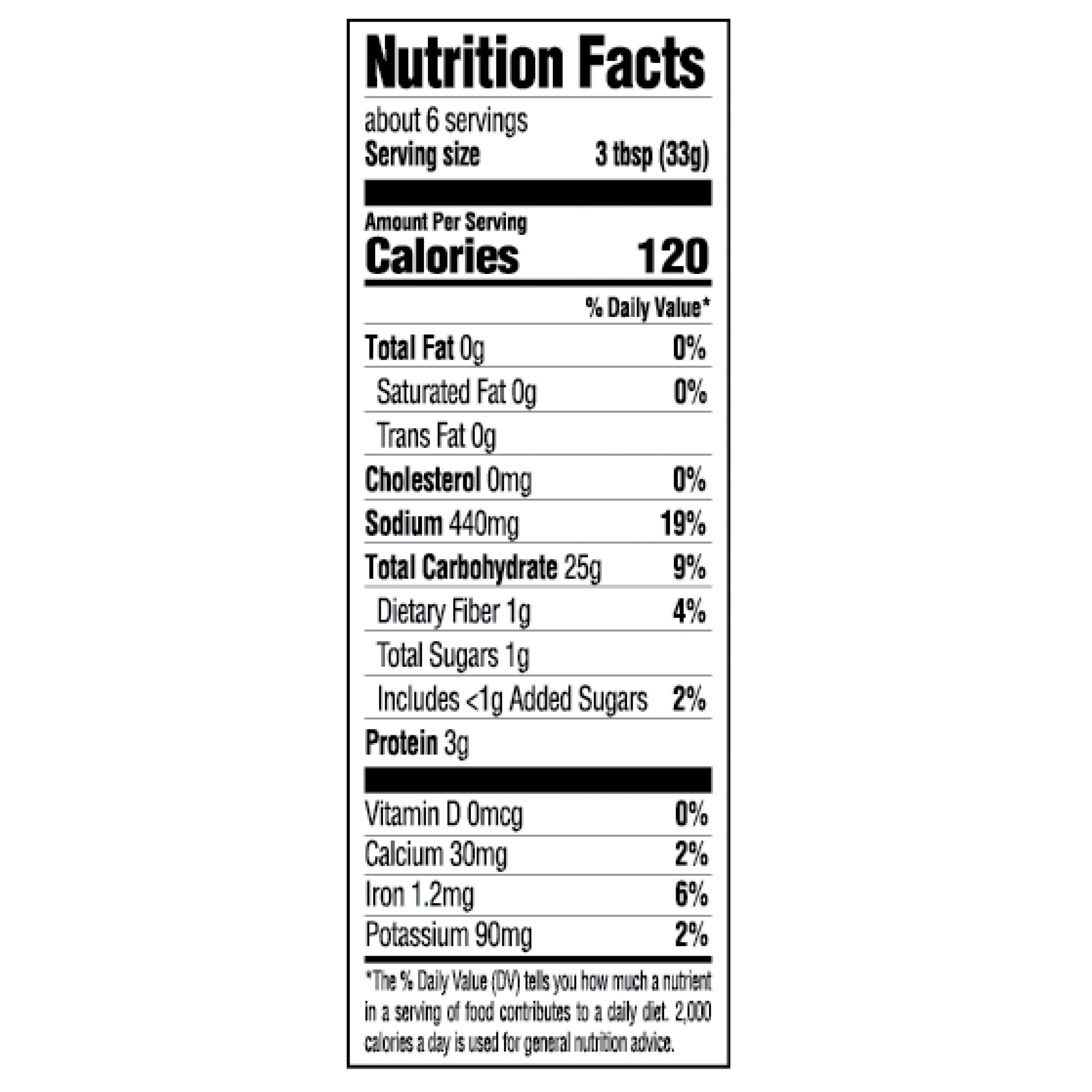 Creole Spanish Rice Dinner Mix Nutrition Facts