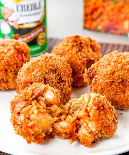 Deep-Fried Jambalaya Balls with Cajun Dipping Sauce