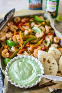 Sheet Pan Shrimp Fajitas