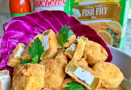 Fried Cream Cheese Stuffed Pickles with Pepper Jelly Dipping Sauce