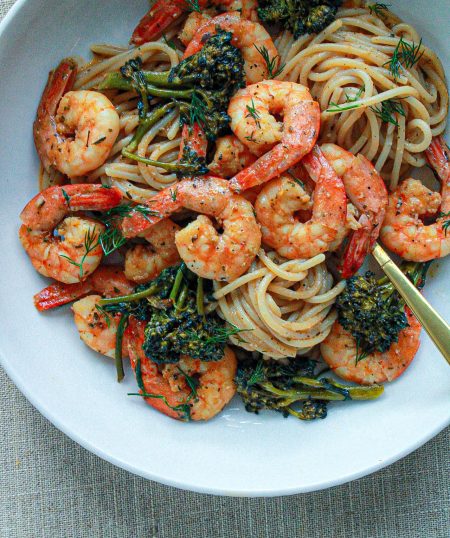 Shrimp & Broccolini Pasta in Creole Dill Sauce