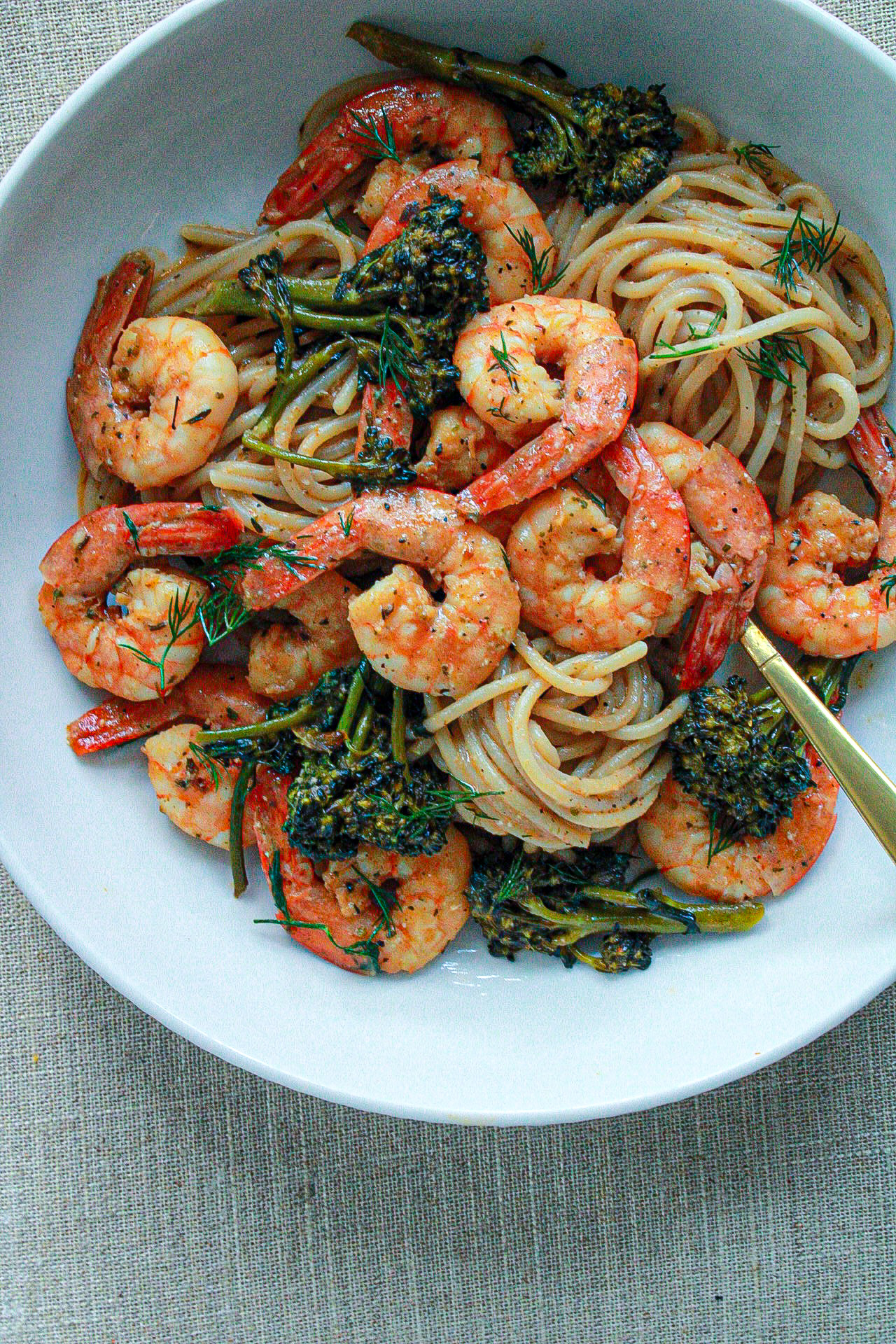 Shrimp & Broccolini Pasta in Creole Dill Sauce