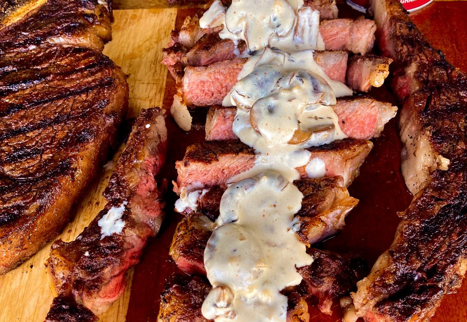 Creole Ribeye with Mushroom Cream Sauce