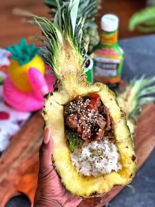 Cajun Pepper Steak Pineapple Bowls