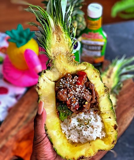 Cajun Pepper Steak Pineapple Bowl