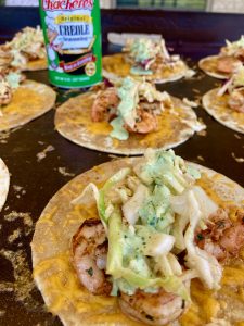 Shrimp Tacos with Jalapeño Crema