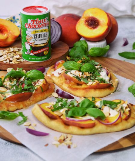 Peach & Burrata Flatbread with Honey Drizzle