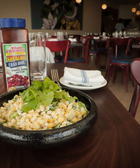 Grilled Corn Salad with Lime Crema