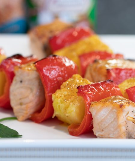 Creole Salmon & Pineapple Skewers