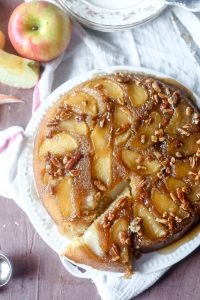 Upside-Down Apple Pecan Cake