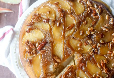 Upside-Down Apple Pecan Cake