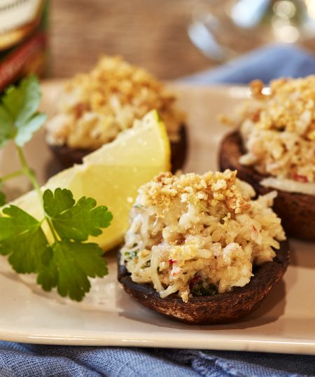 Creole Butter Crab Stuffed Mushrooms