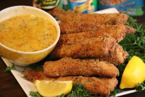 Fried Salmon Sticks with Cowboy Butter