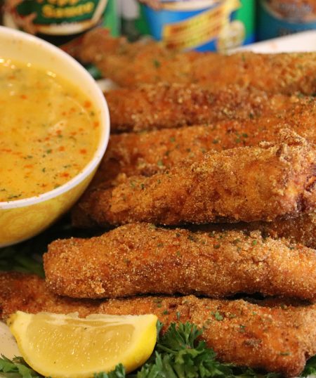 Fried Salmon Sticks with Cowboy Butter